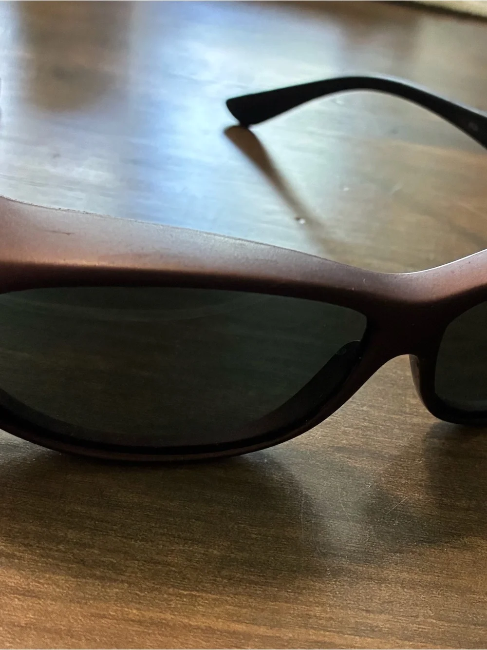 Cocoons Men's Brown Matte Wrap Sunglasses with Protective Zipper Case